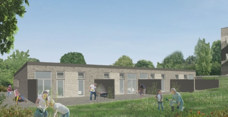Visualisering af de 4 rækkehuse - Vi tager forbehold for ændringer.